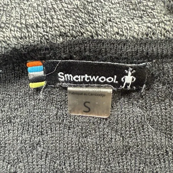 Smartwool Women's Hoodie Small Black Gray Long Sleeve Wool Blend Pullover - Picture 8 of 11